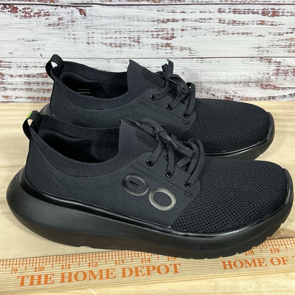 Oofos Womens OOmy Stride 09012024-10 Triple Black Running Comfort Shoes Size 9